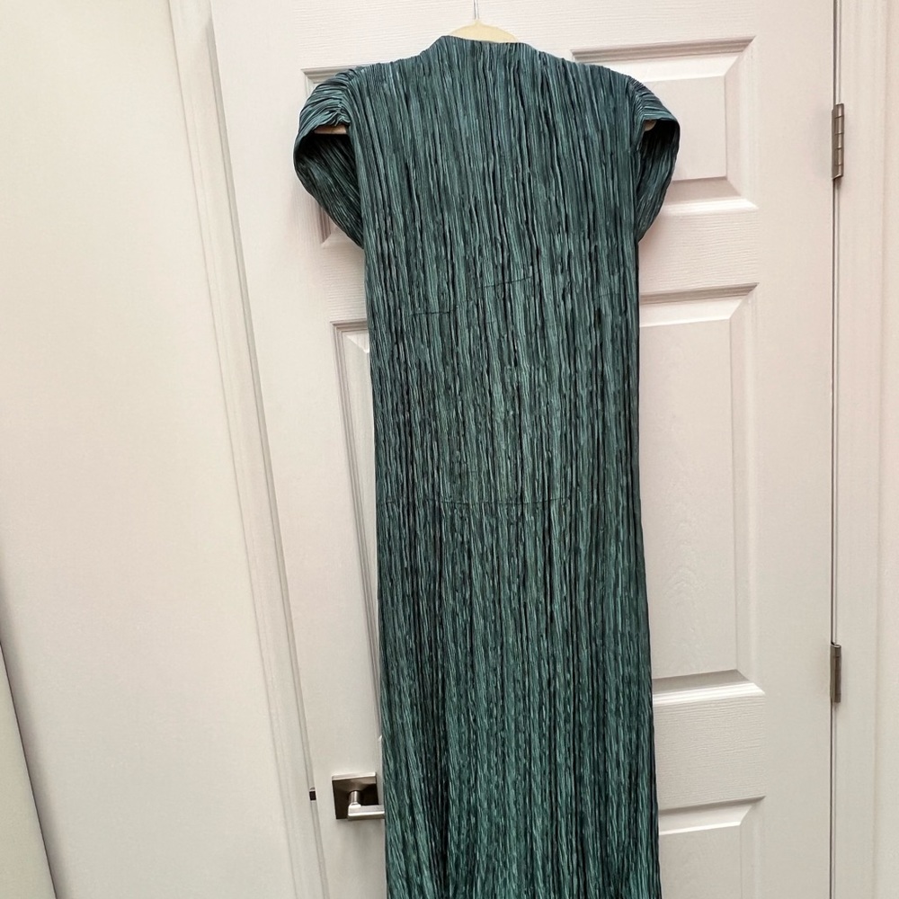 Cult Gaia plisse gown/dress in deep turquoise jewel tone, small / medium